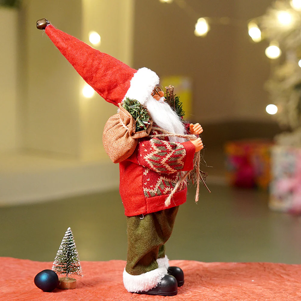 12 inches Maroon & Olive Pants Santa Christmas Home & Table Décor - Image 3