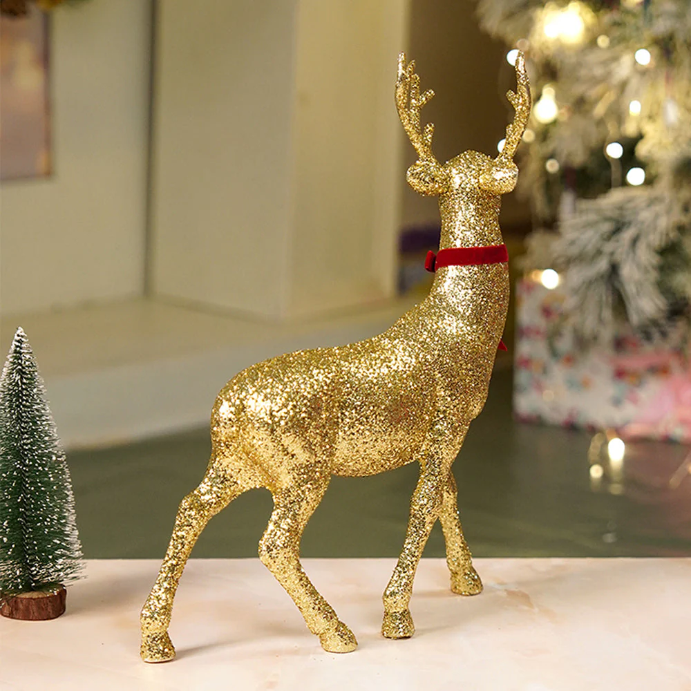 15 inches Gold shimmer Reindeer Christmas Décor and Decoration - Image 4