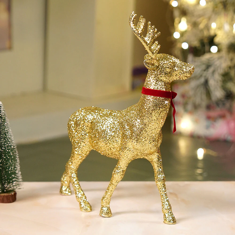 15 inches Gold shimmer Reindeer Christmas Décor and Decoration - Image 5