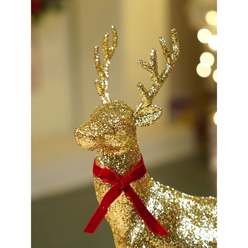15 inches Gold shimmer Reindeer Christmas Décor and Decoration - Image 6