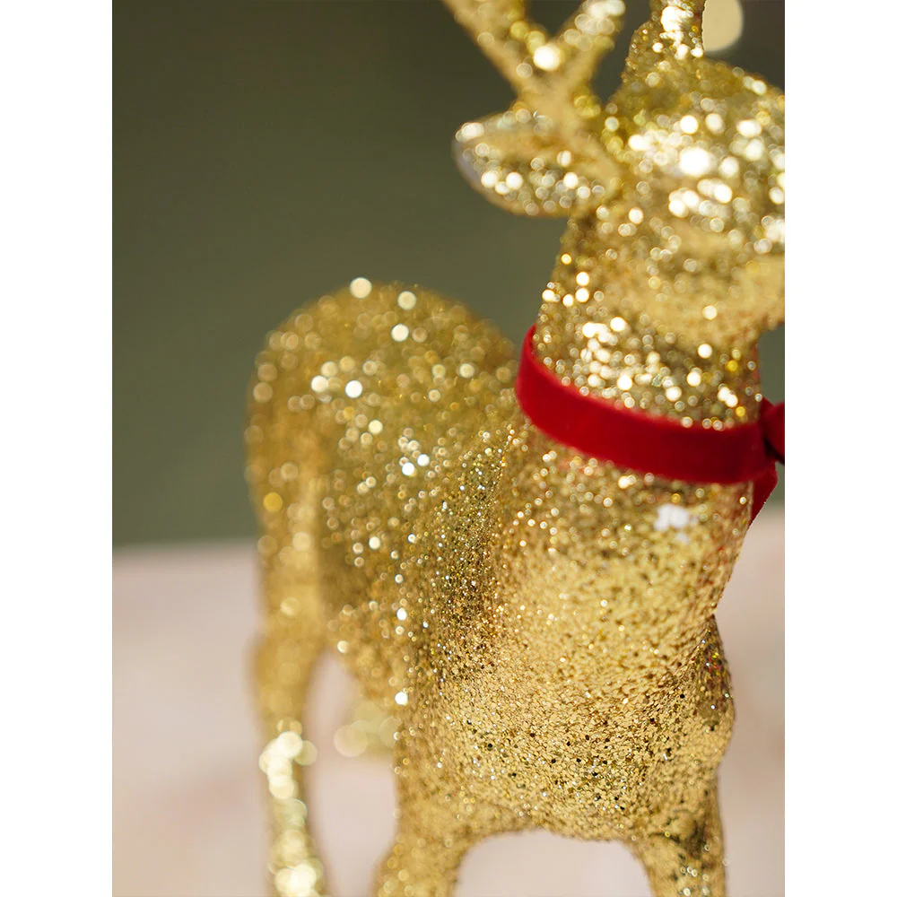 15 inches Gold shimmer Reindeer Christmas Décor and Decoration - Image 7