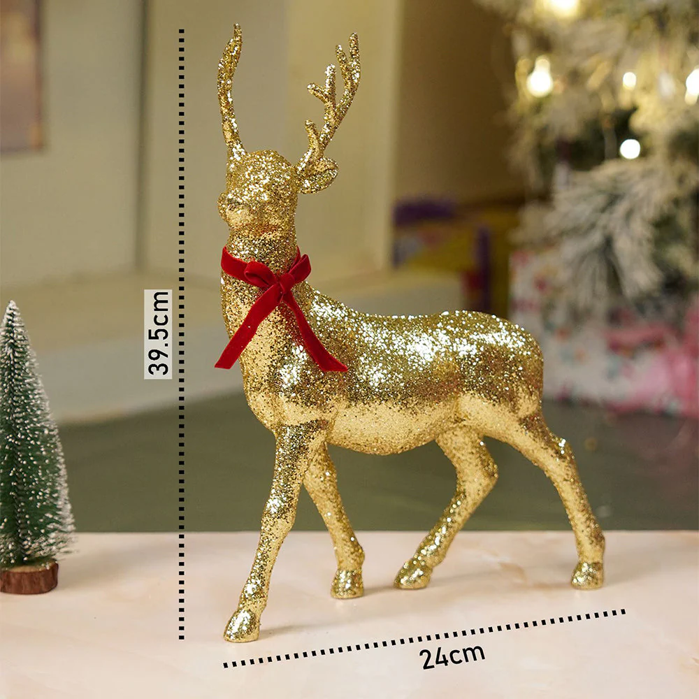 15 inches Gold shimmer Reindeer Christmas Décor and Decoration - Image 8