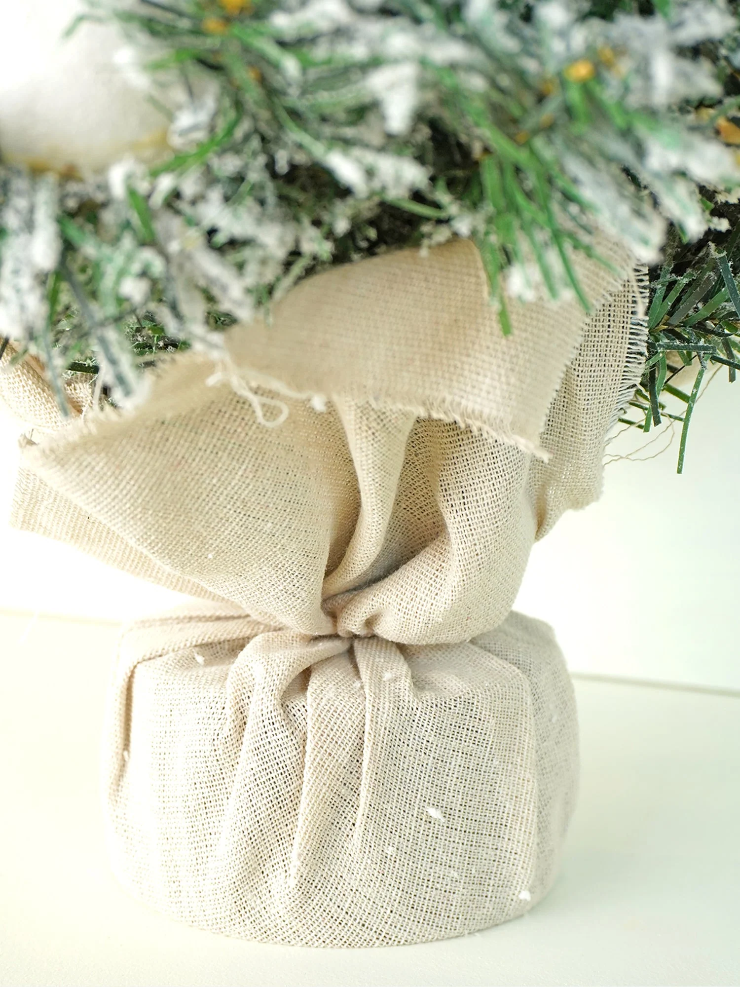2 feet Gold Swirl Frosty Bushy Christmas Tree filled with balls and ornament Fillers - Image 7