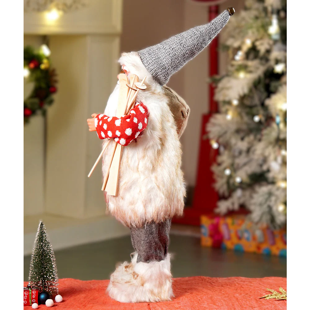 24 inches/2feet Red Polka Dot Cardigan Santa, Christmas Home and Table Décor - Image 3