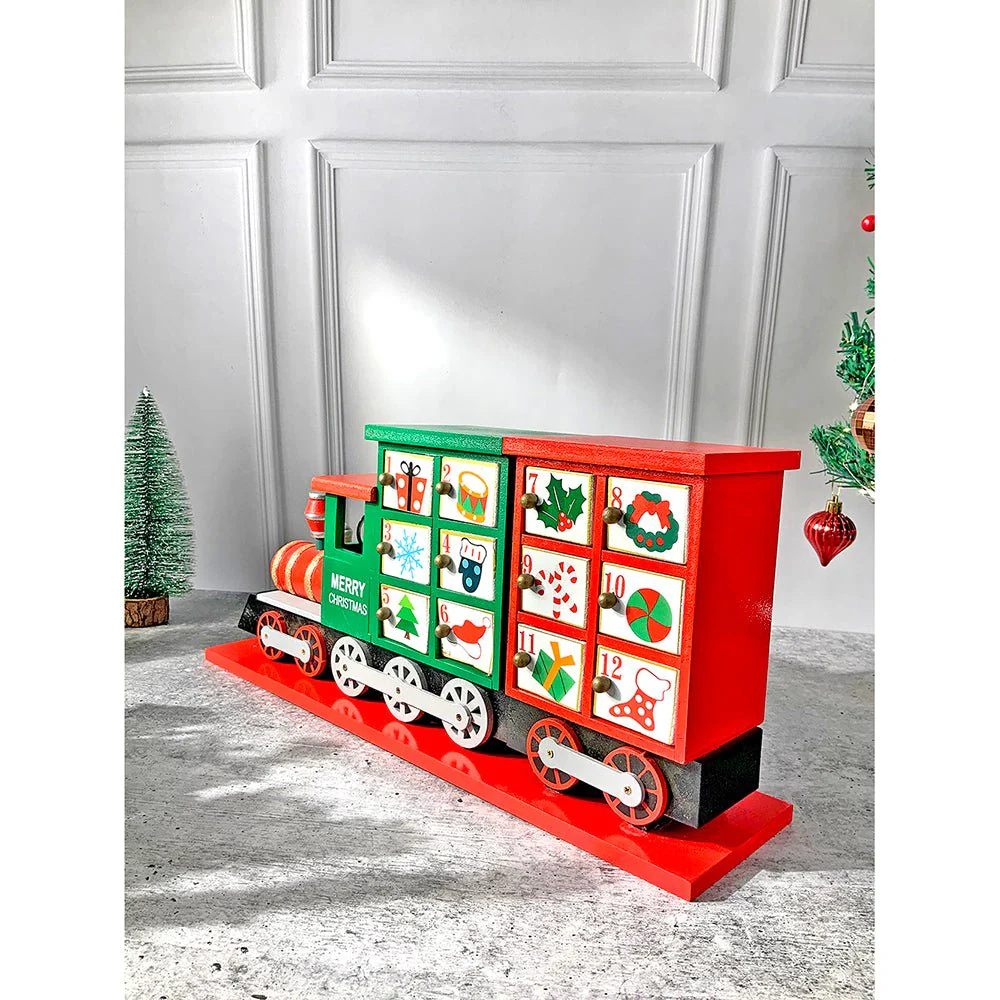 25 days, Wooden Train Shape Advent Calendar for Christmas - Image 2