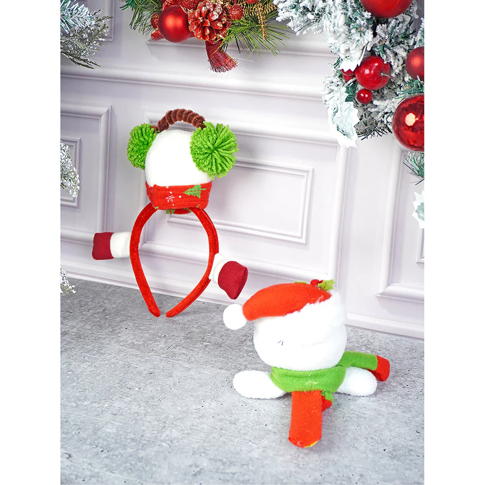2pcs 3d Snowman Christmas Hairband and Snowman Wrist Band Combo set for Kids and Adults (Free Size) - Image 3