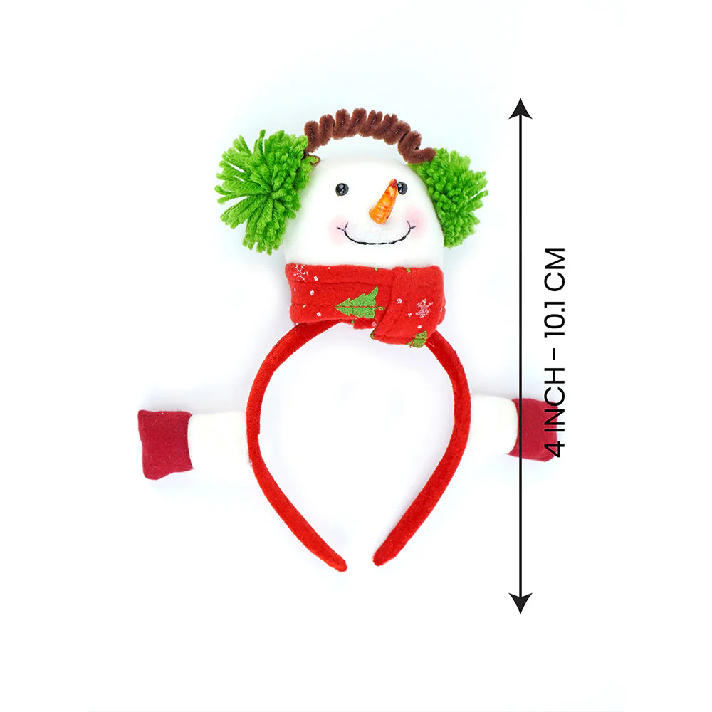 2pcs 3d Snowman Christmas Hairband and Snowman Wrist Band Combo set for Kids and Adults (Free Size) - Image 5