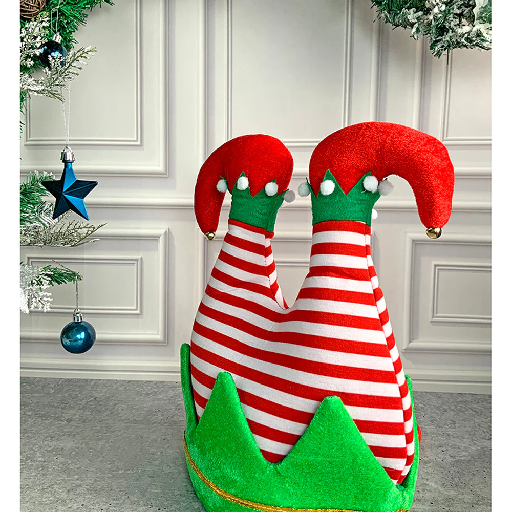3d Inverted Elf Legs Plush Christmas Party Hat - Image 5