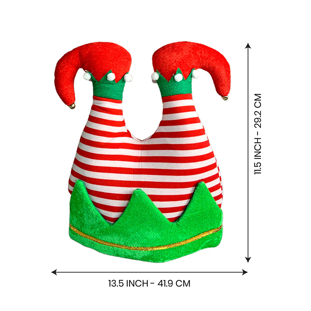 3d Inverted Elf Legs Plush Christmas Party Hat - Image 9
