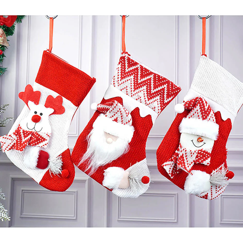 3pcs combo Mini 10 inches 3d Stockings for gifts and Christmas Décor - Image 2