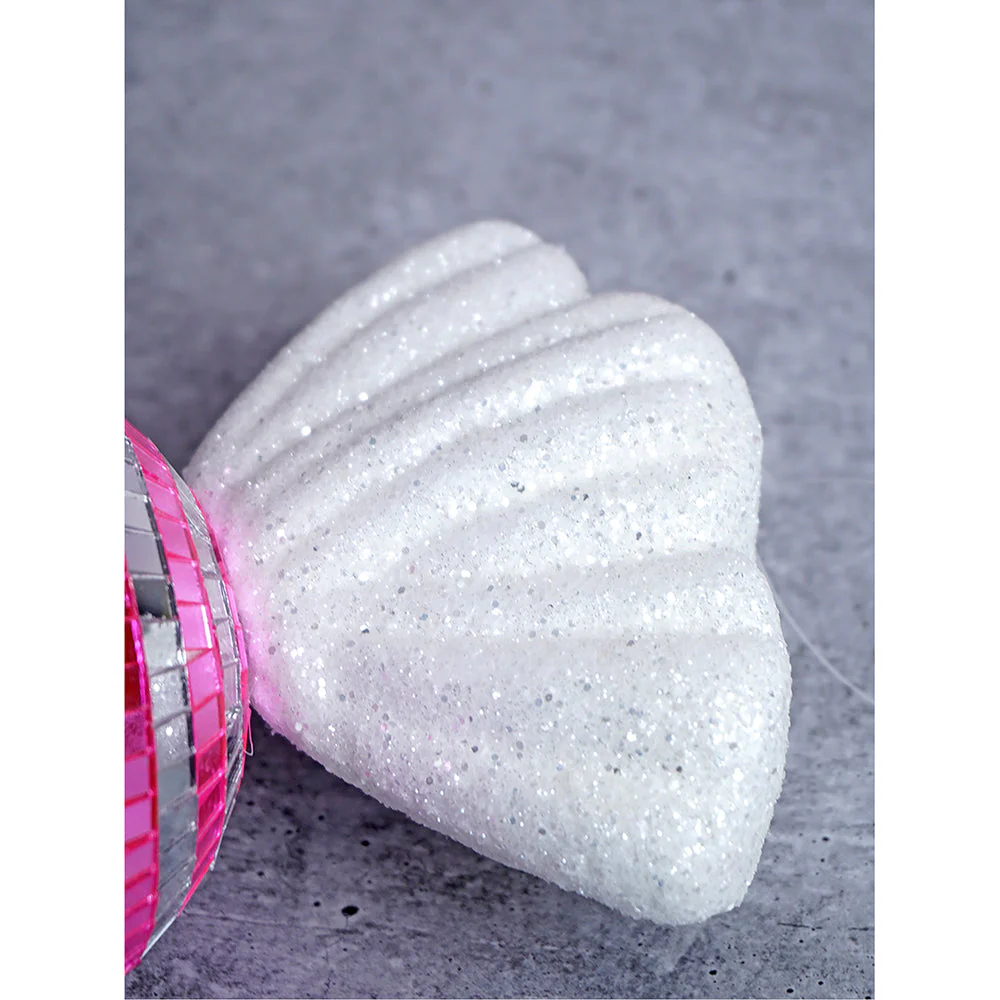 4 pcs Pink Shiny Disco themed medium Sized candy shaped Christmas Tree Ornaments - Image 5