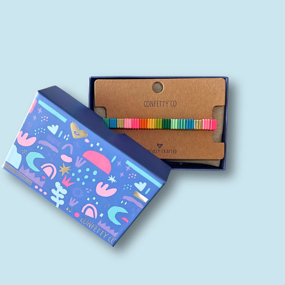 Aztec Enamel Bracelet | Magenta & Olive - Image 5