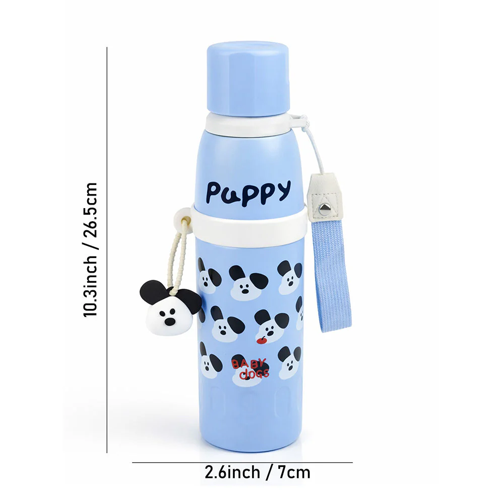 Blue Puppy Stripes Cap Series,  Stainless Steel Kids Water Bottle , 520ml - Image 5