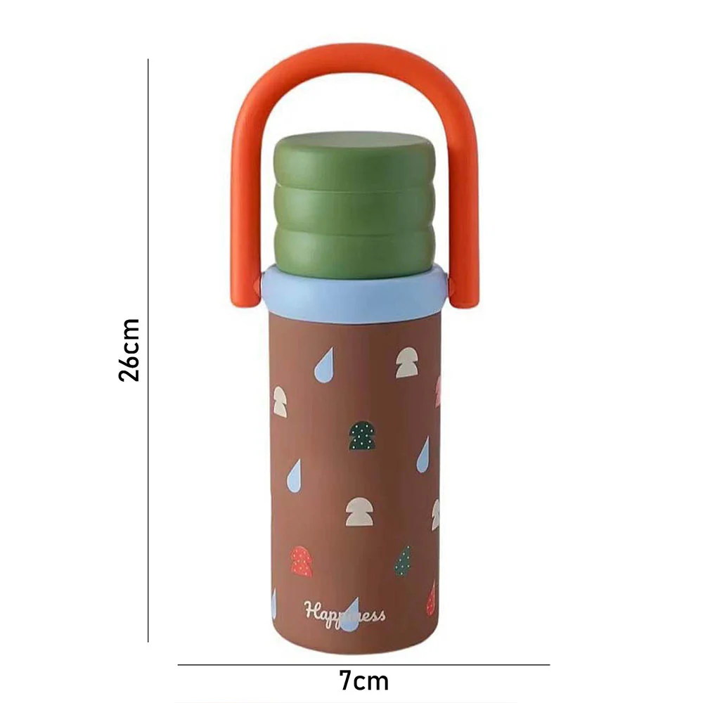 Brown 3Stripes Lid Series, Stainless Steel Kids Water Bottle , 500ml - Image 7