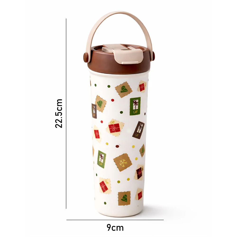 Brown Gift Stamps  soft silicone handle series, Stainless Steel Tumbler and Water Bottle for kids, Teens and Adults, 650 ml - Image 7