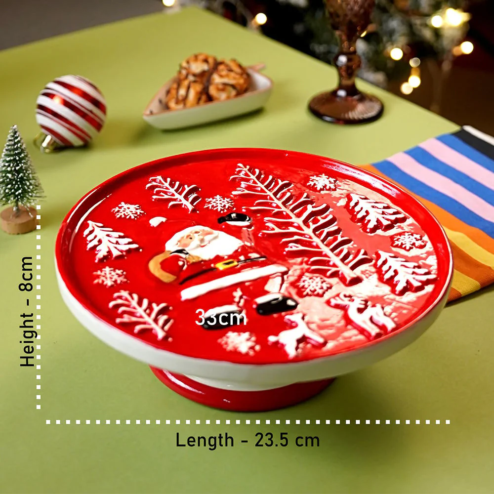 Ceramic Desert Cake Stand, Christmas theme. - Image 6