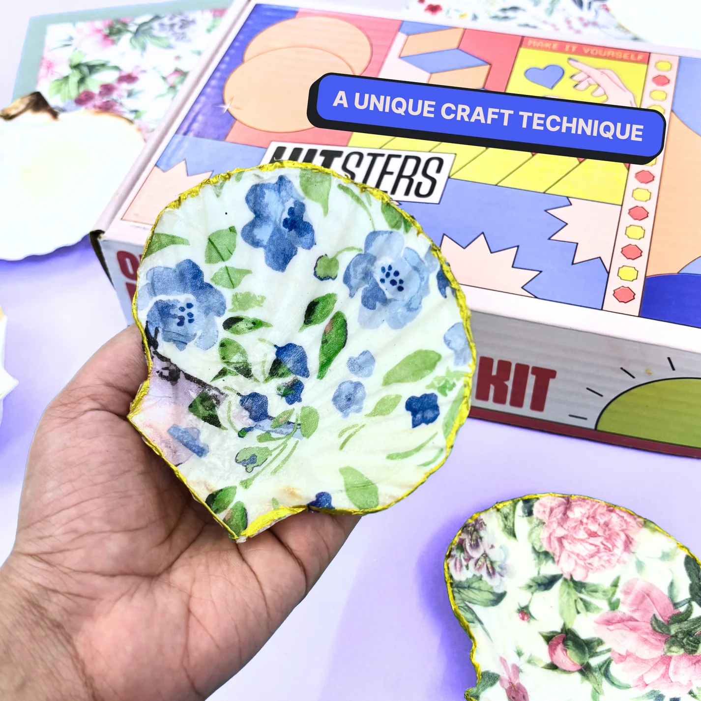 COMBO: DIY Shell Candle Kit & DIY Decoupage Shells Kit - Image 7