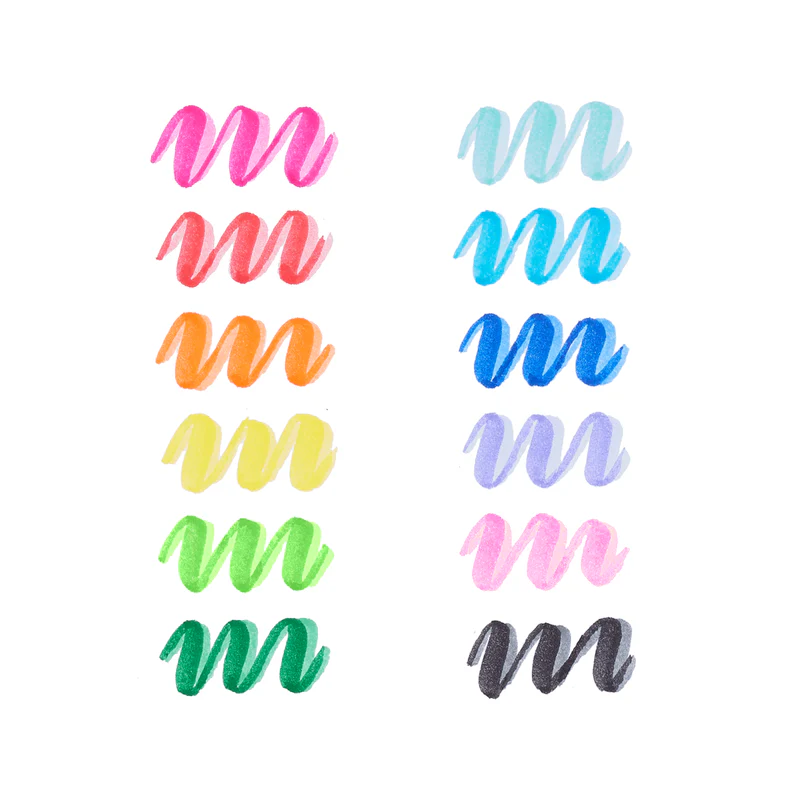 Dual Tone Double Ended Brush Marker - Set of 12 - Image 3