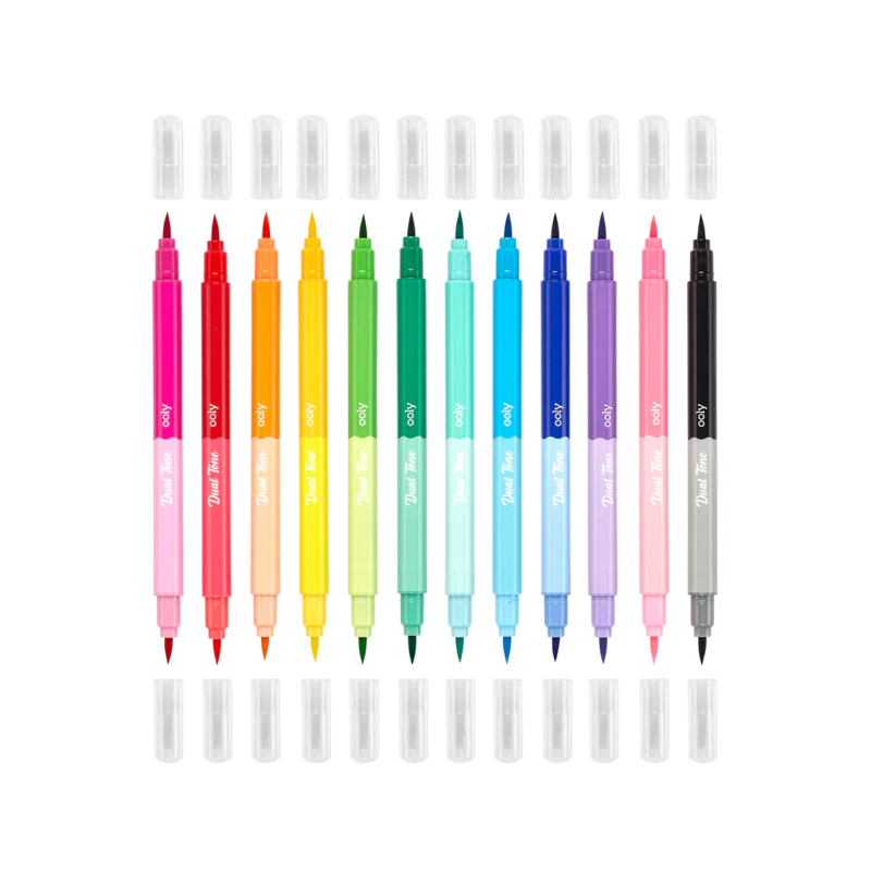 Dual Tone Double Ended Brush Marker - Set of 12 - Image 4