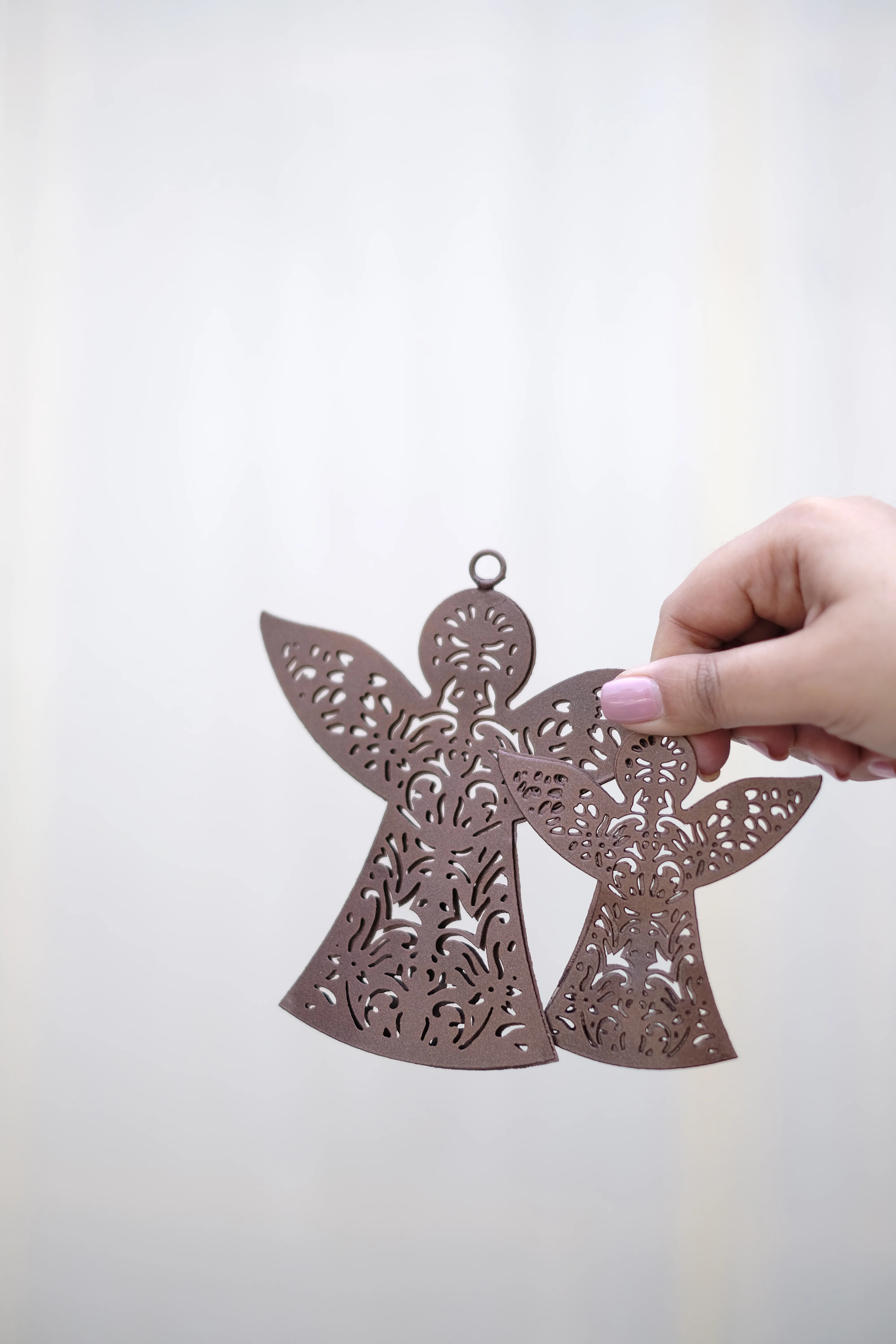 ELENA by SWEN, pack of 2 Filigree Peace Angel Christmas Tree Ornaments - Image 3
