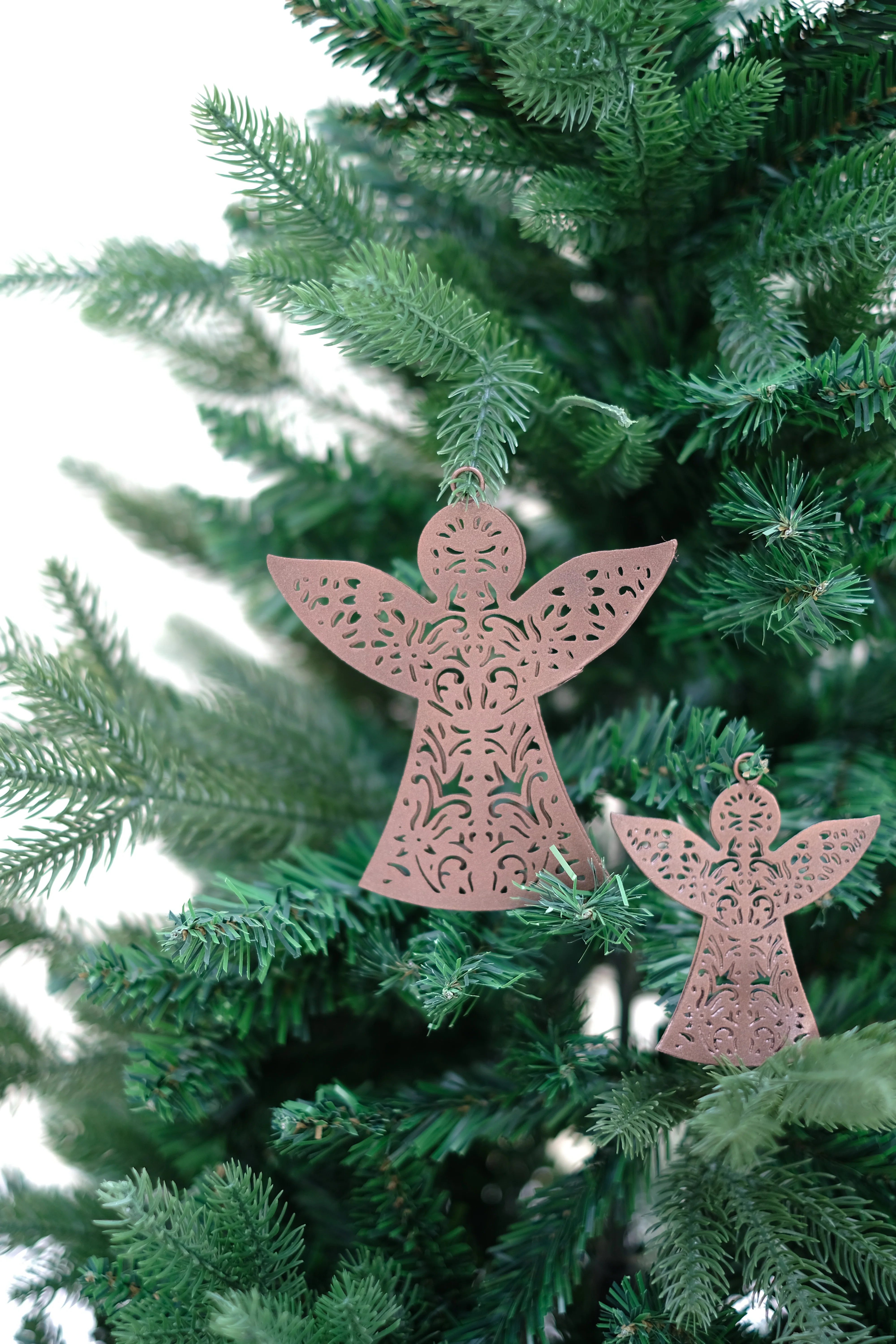 ELENA by SWEN, pack of 2 Filigree Peace Angel Christmas Tree Ornaments - Image 5