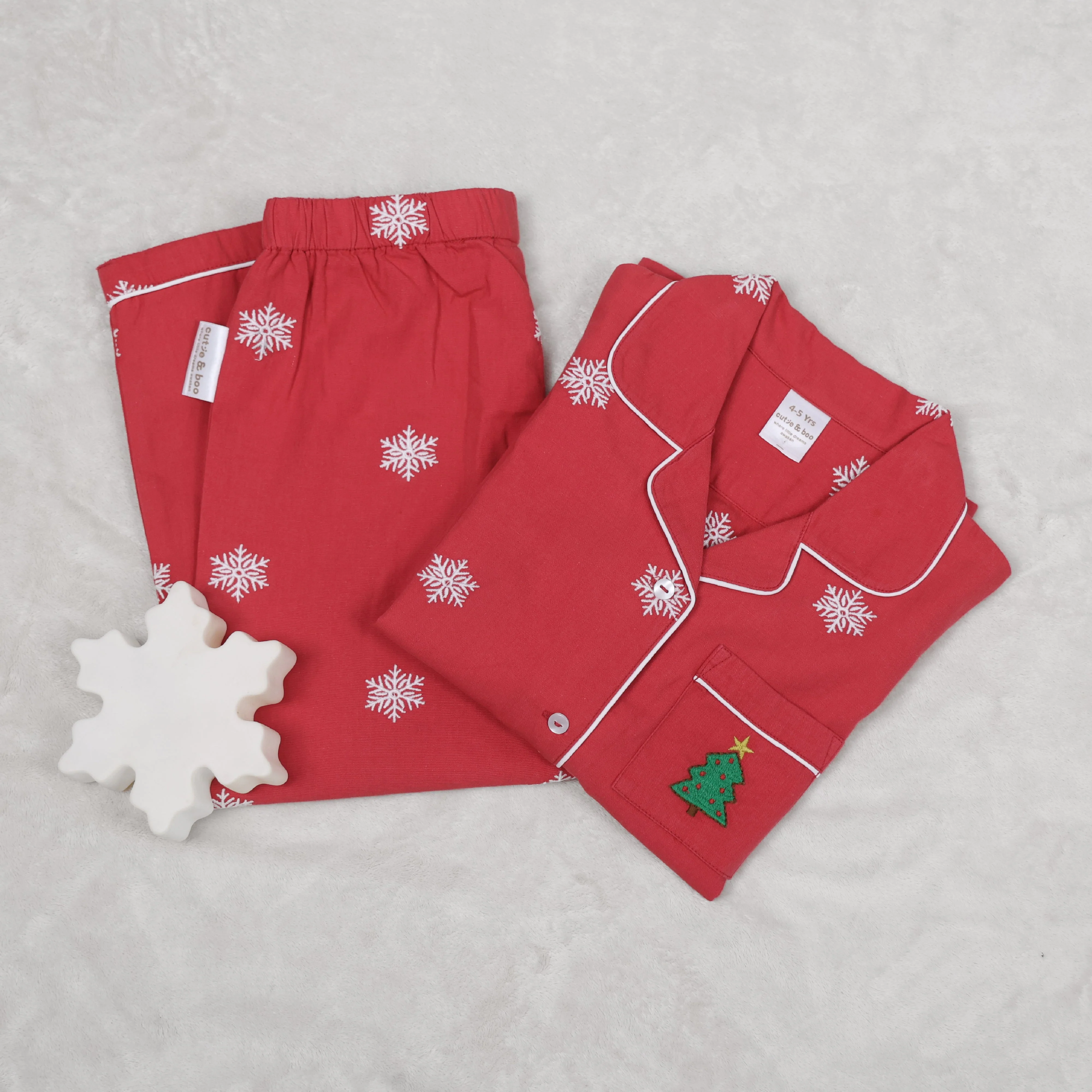 Embroidered Snowflake Night Suit - Image 2