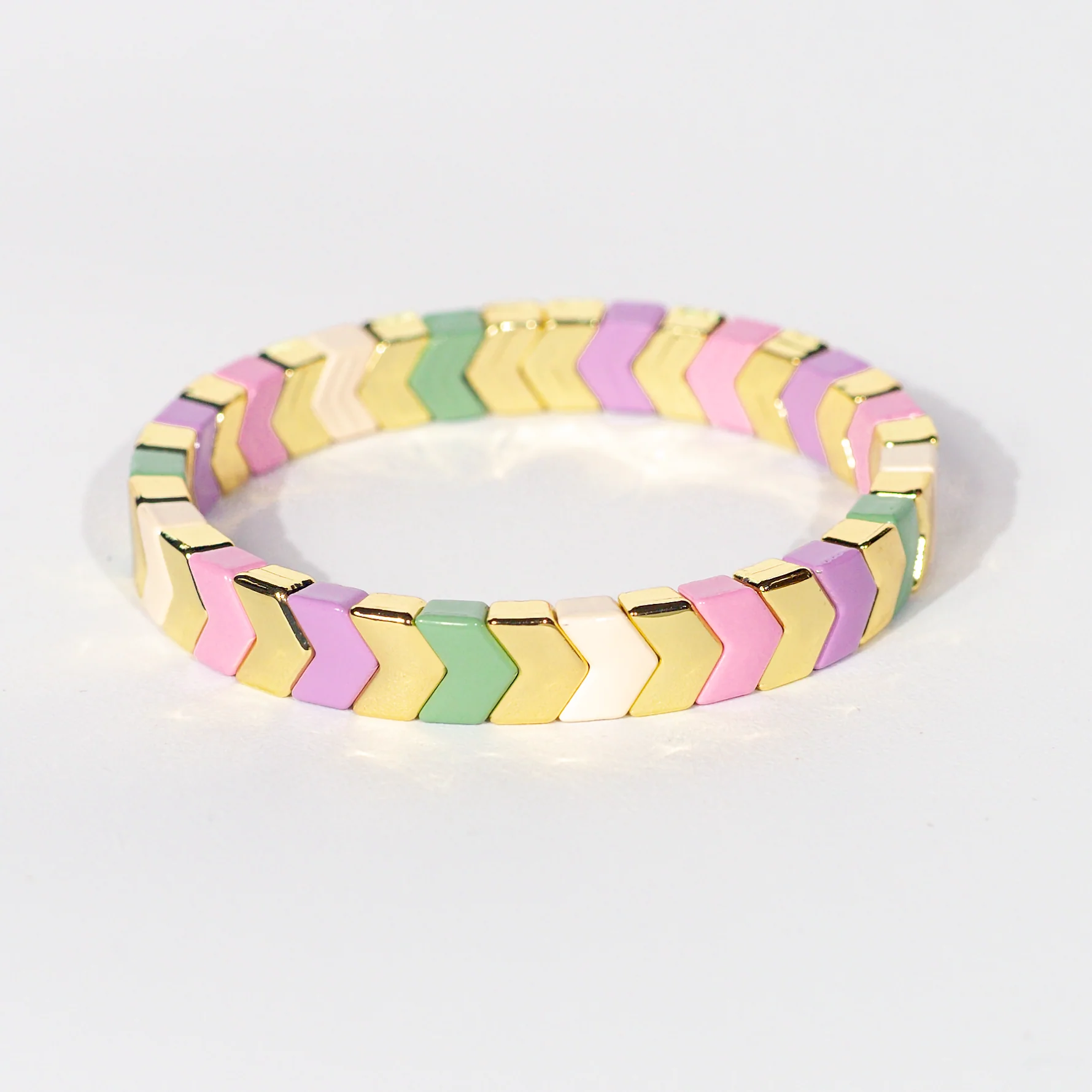 Amazonia Enamel Bracelet | Pastel Olive & Mauve