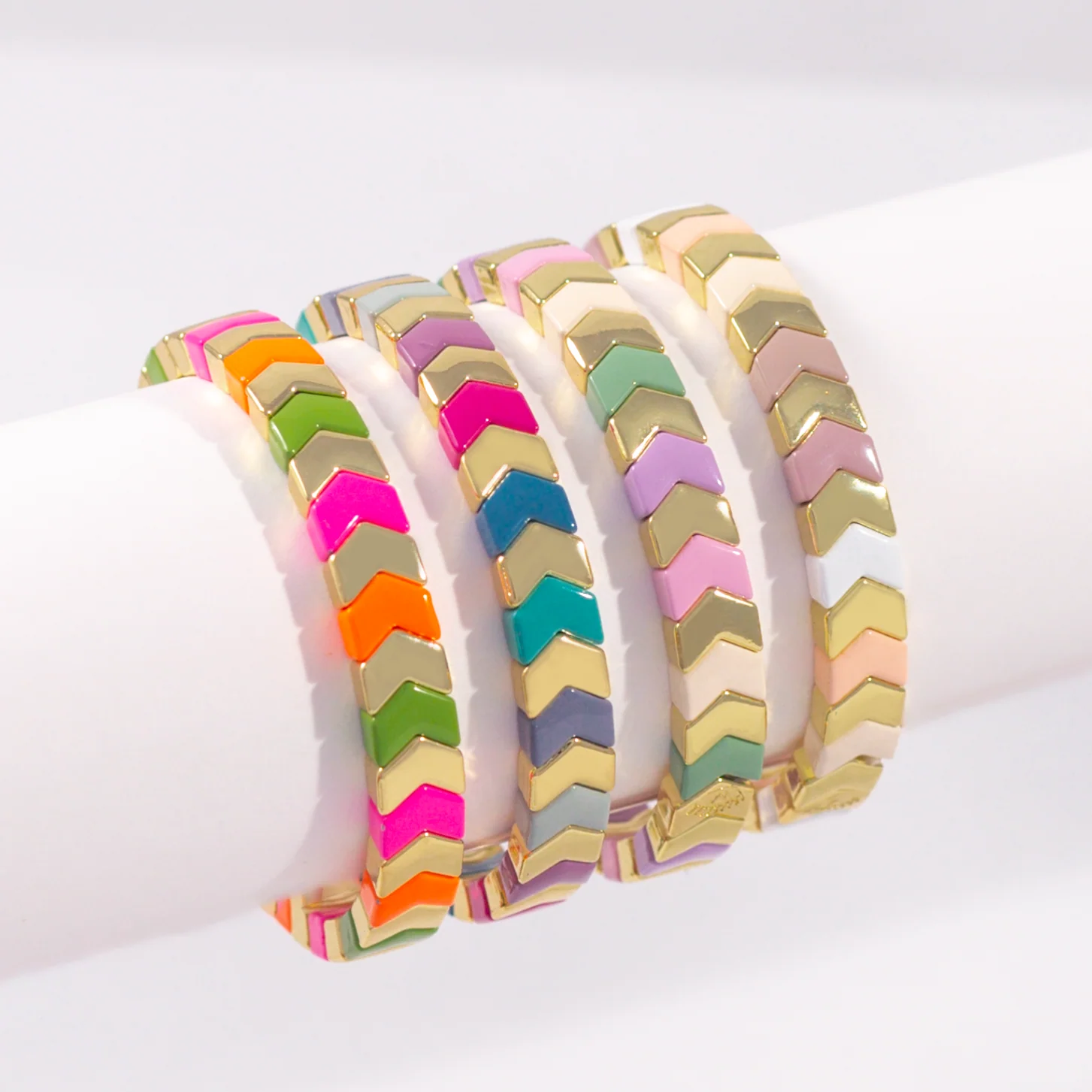Amazonia Enamel Bracelet | Pastel Olive & Mauve - Image 4
