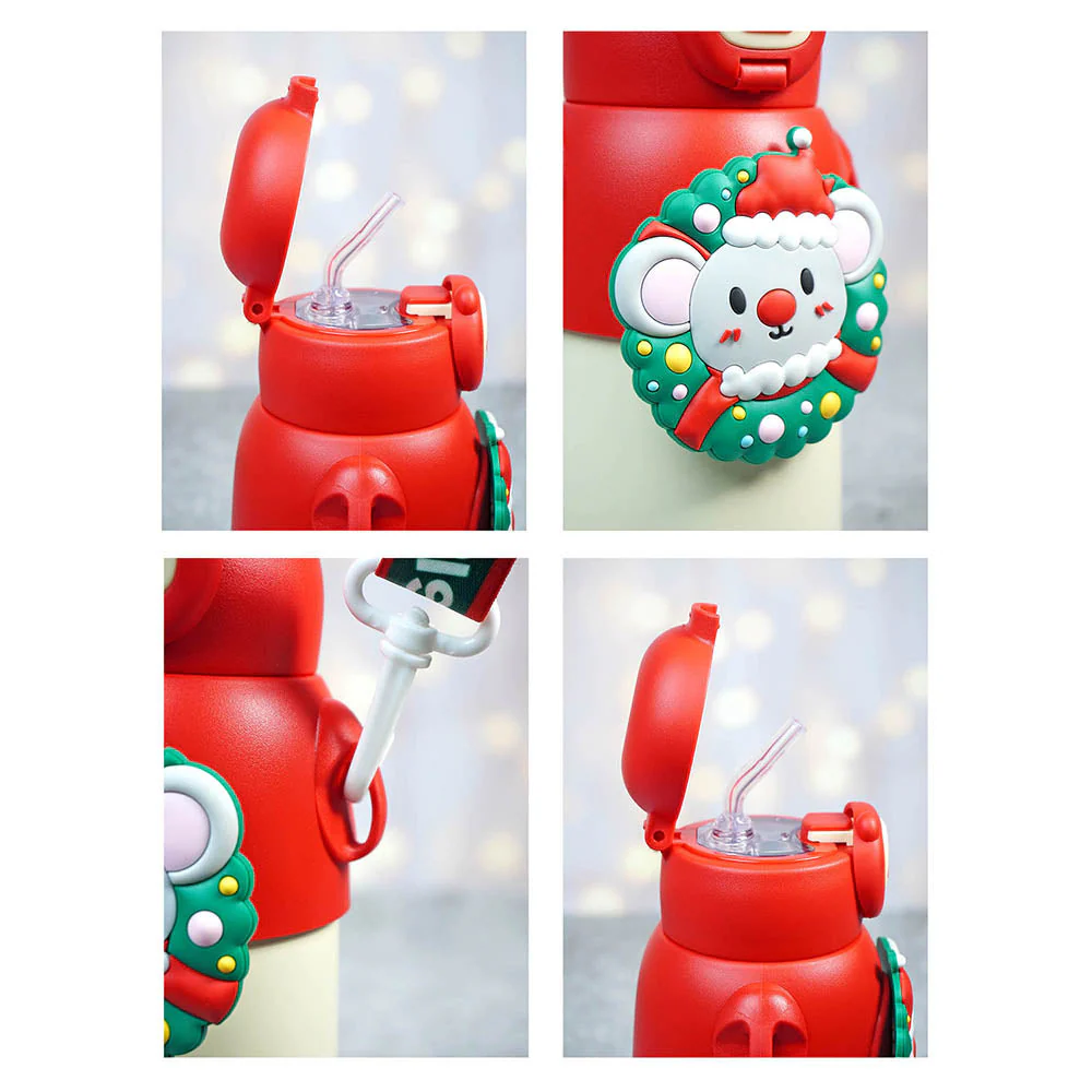Festive Mouse Christmas themed Stainless Steel water bottle for Toddlers & Kids, 500ml - Image 3