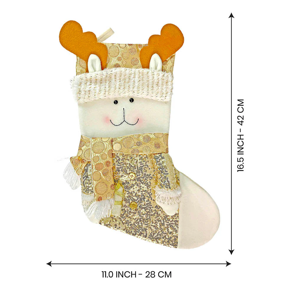 Golden Deer Christmas Stocking, 16 inches - Image 8
