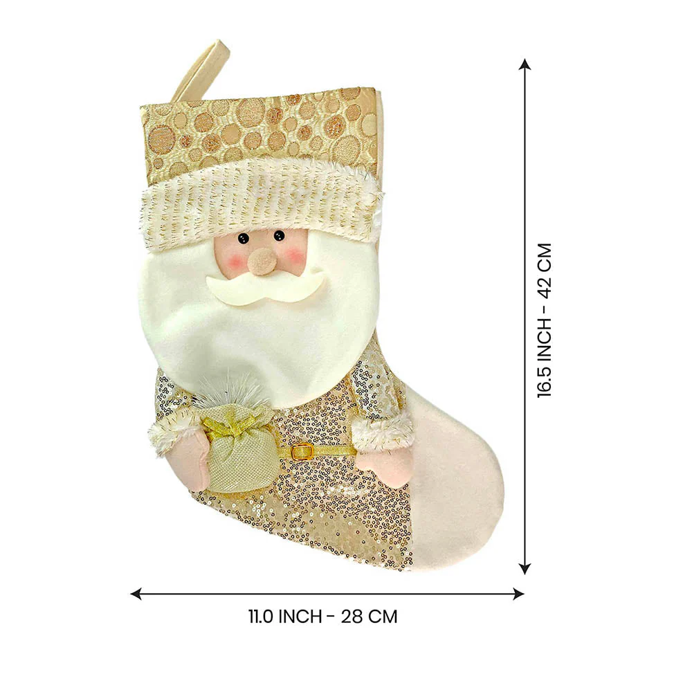Golden Santa Christmas Stocking, 16 inches - Image 8