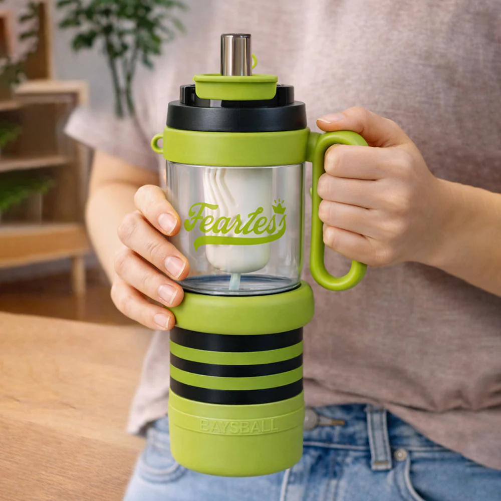 Green Black 4 in one Water Bottle, infuser & mini snack box for teens and Adults, 1000ml - Image 3