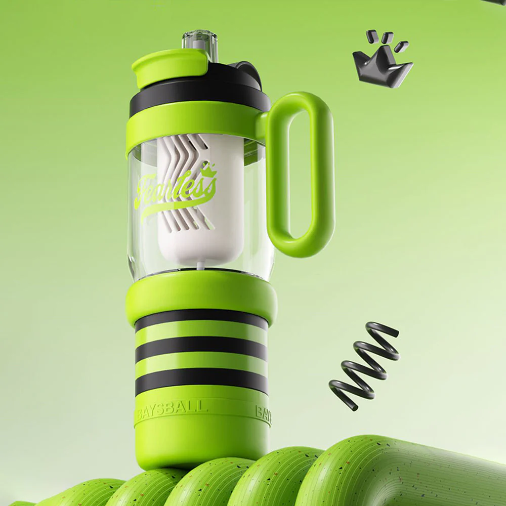 Green Black 4 in one Water Bottle, infuser & mini snack box for teens and Adults, 1000ml - Image 7
