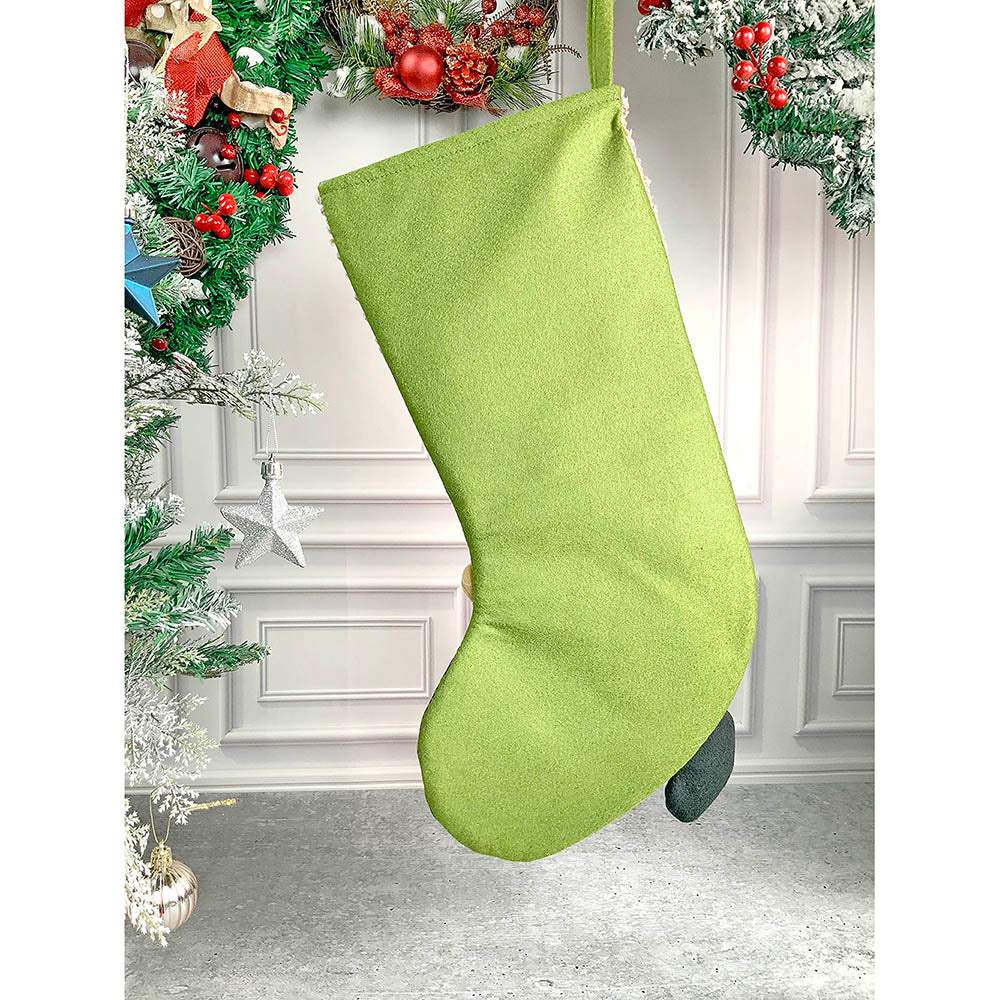 Holly Lettering Reindeer Christmas Stocking, 18 inches - Image 3