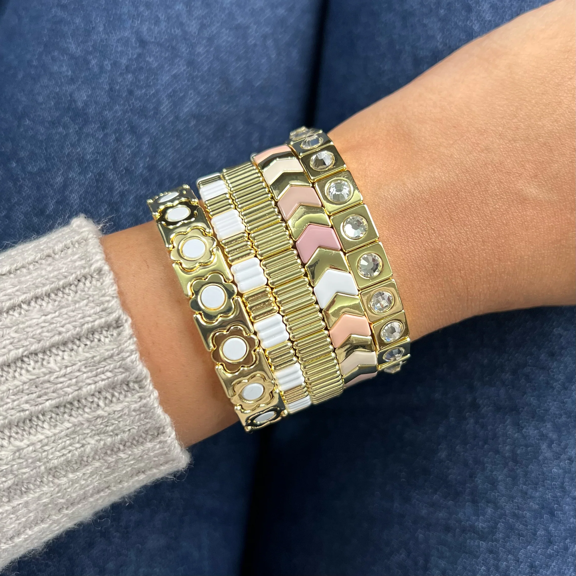 Amazonia Enamel Bracelet | Pastel Peach & Mauve - Image 3