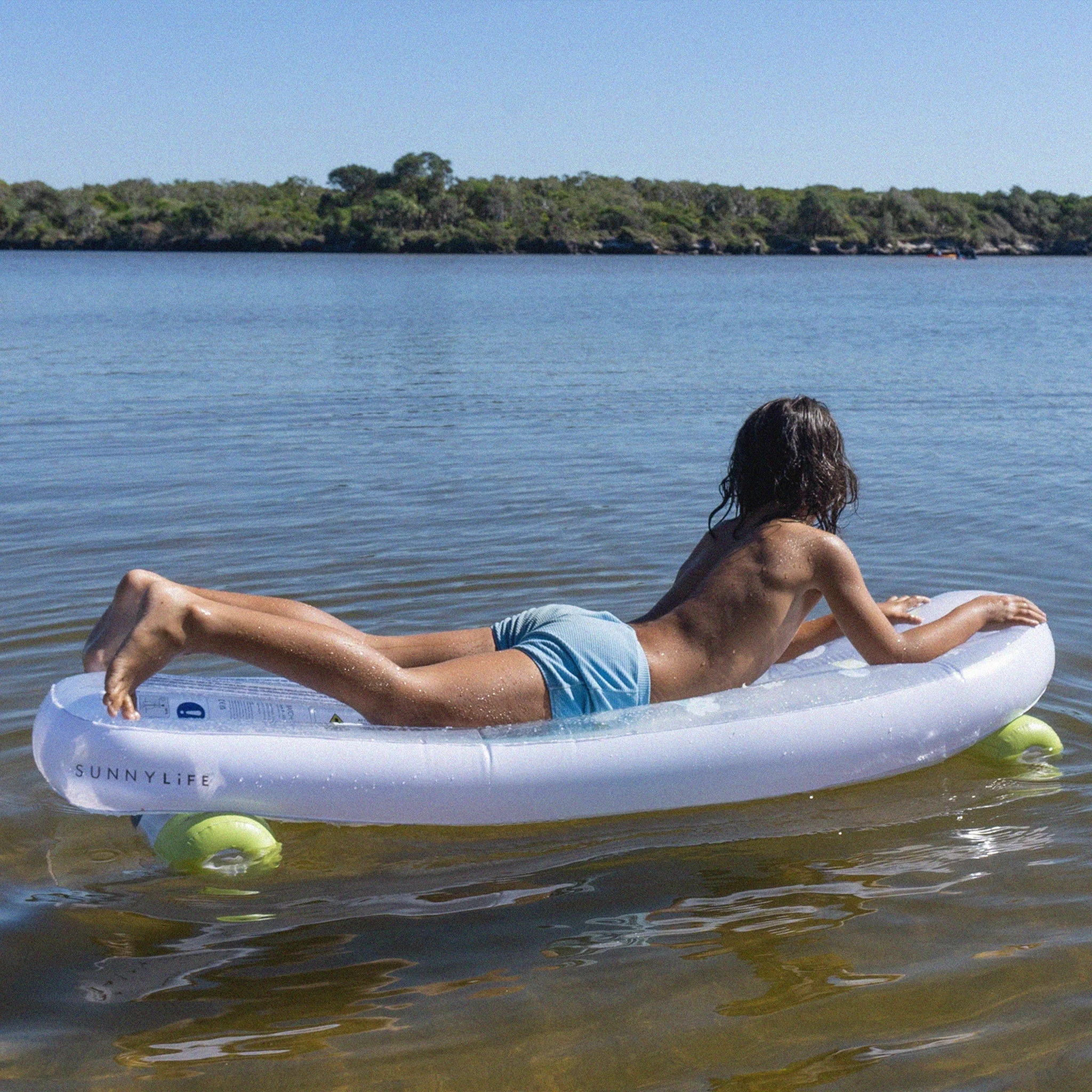 Kids Skateboard Float The Sea Kids Blue-Lime - Image 2