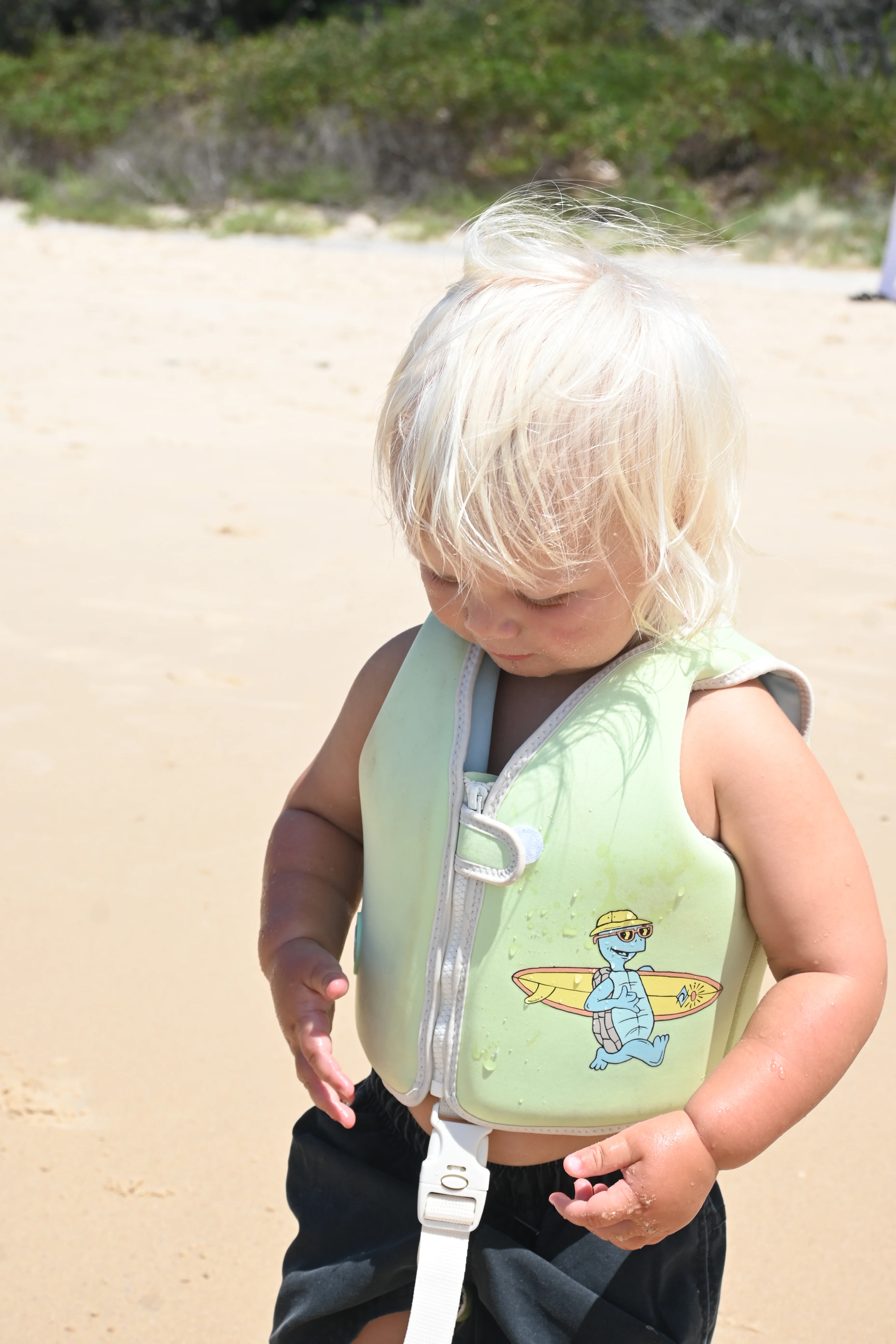 Kids Swim Vest 1-2 Shred Turtle Aqua - Image 5