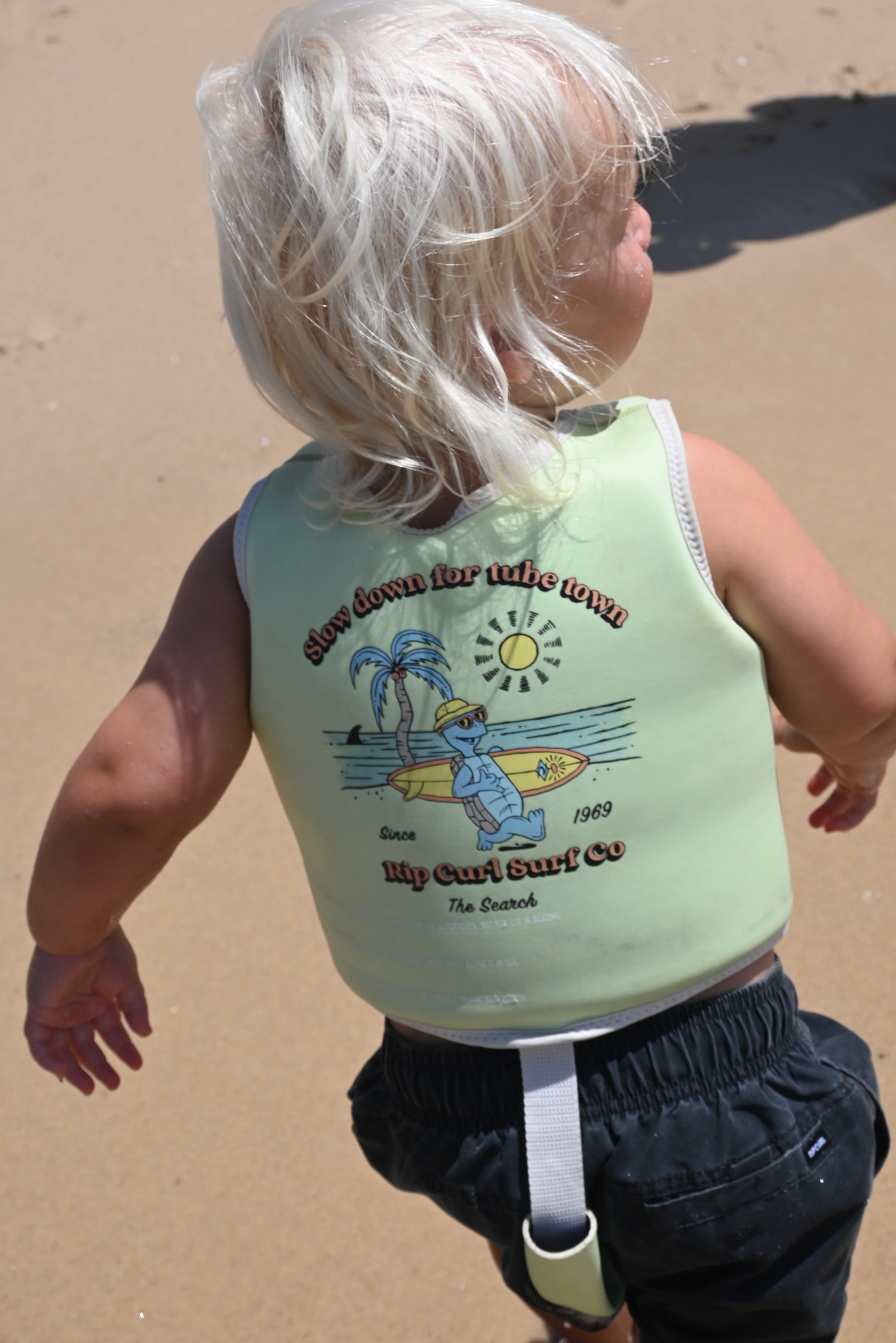 Kids Swim Vest 1-2 Shred Turtle Aqua - Image 6