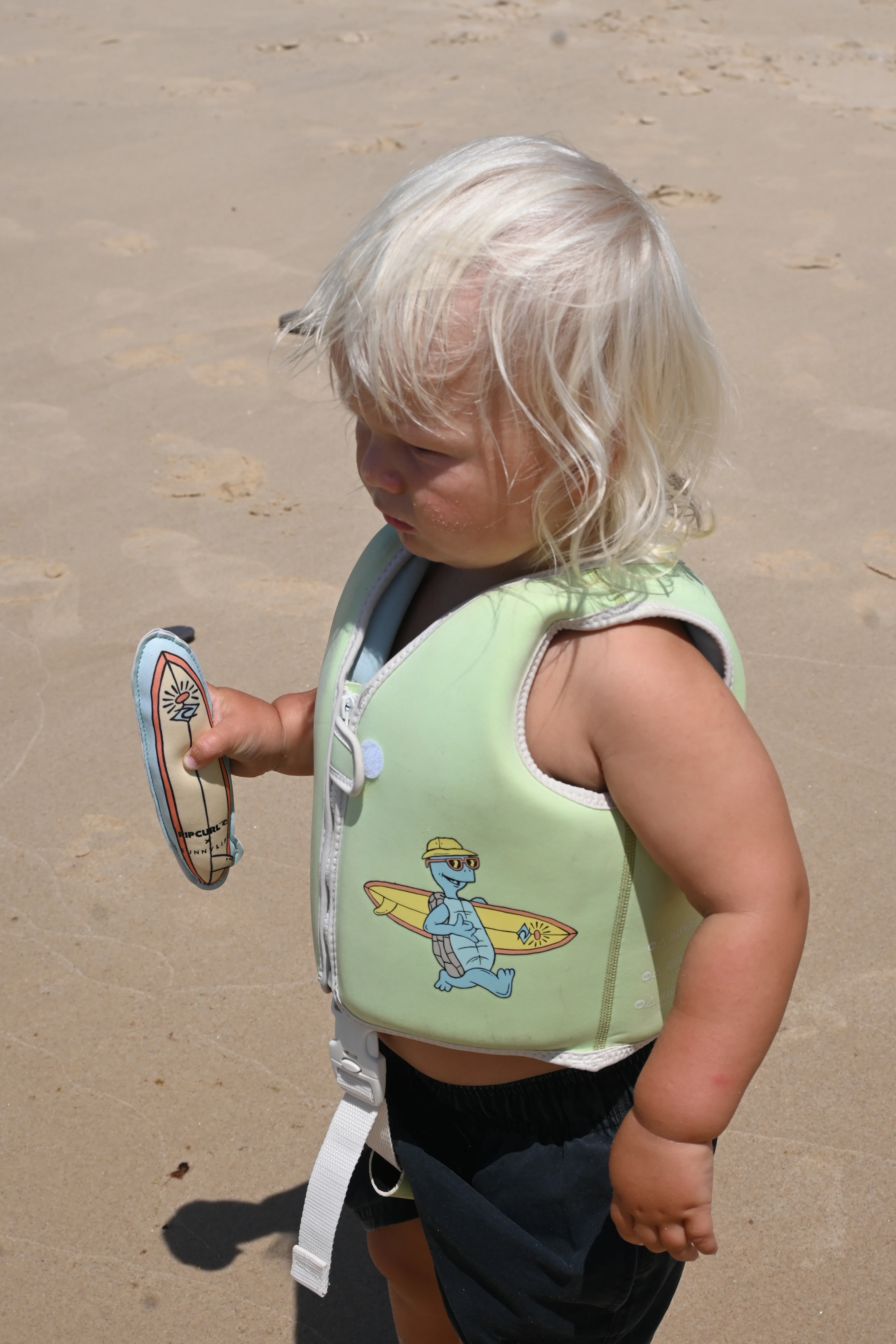 Kids Swim Vest 1-2 Shred Turtle Aqua - Image 7