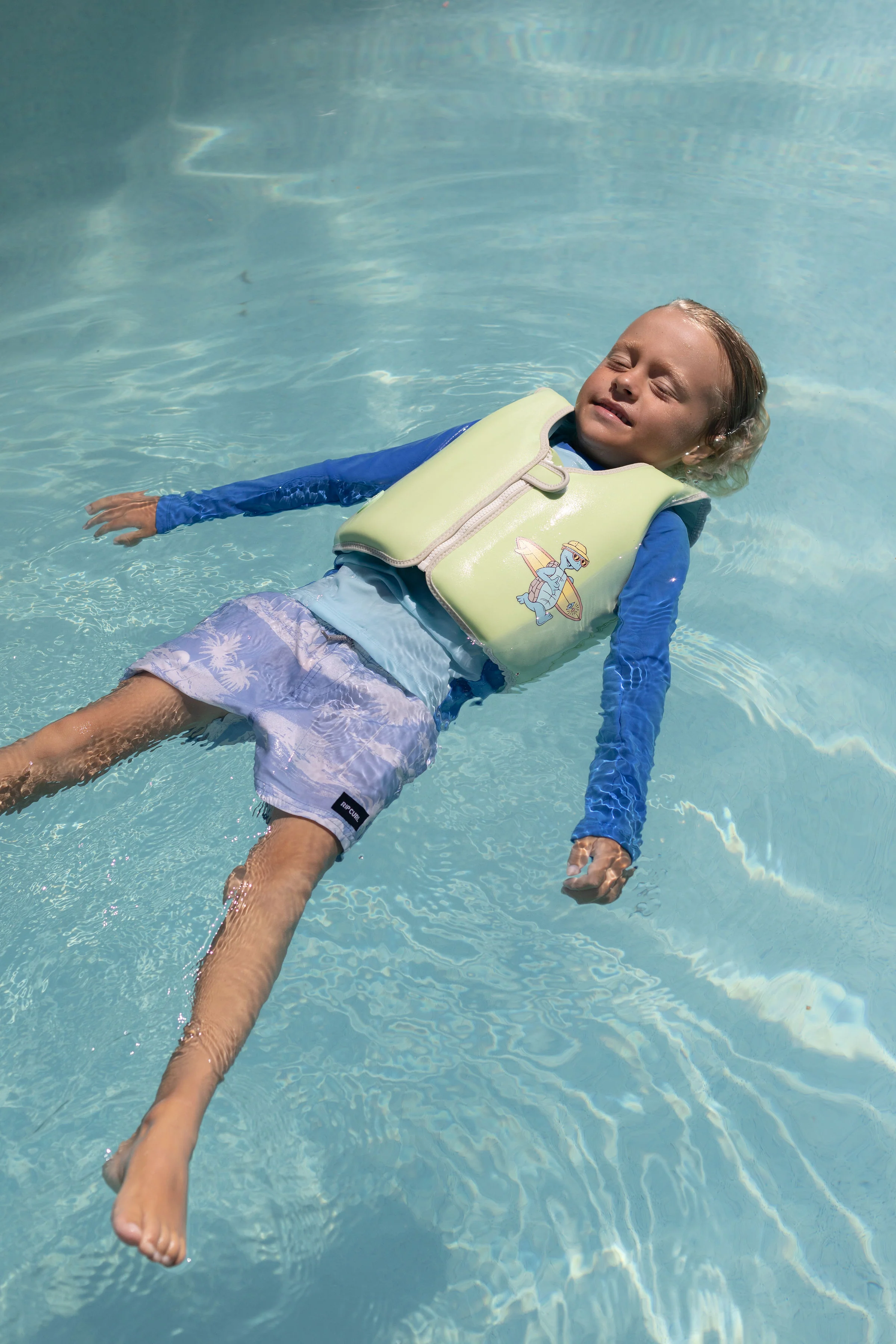 Kids Swim Vest 3-6 Shred Turtle Aqua - Image 6