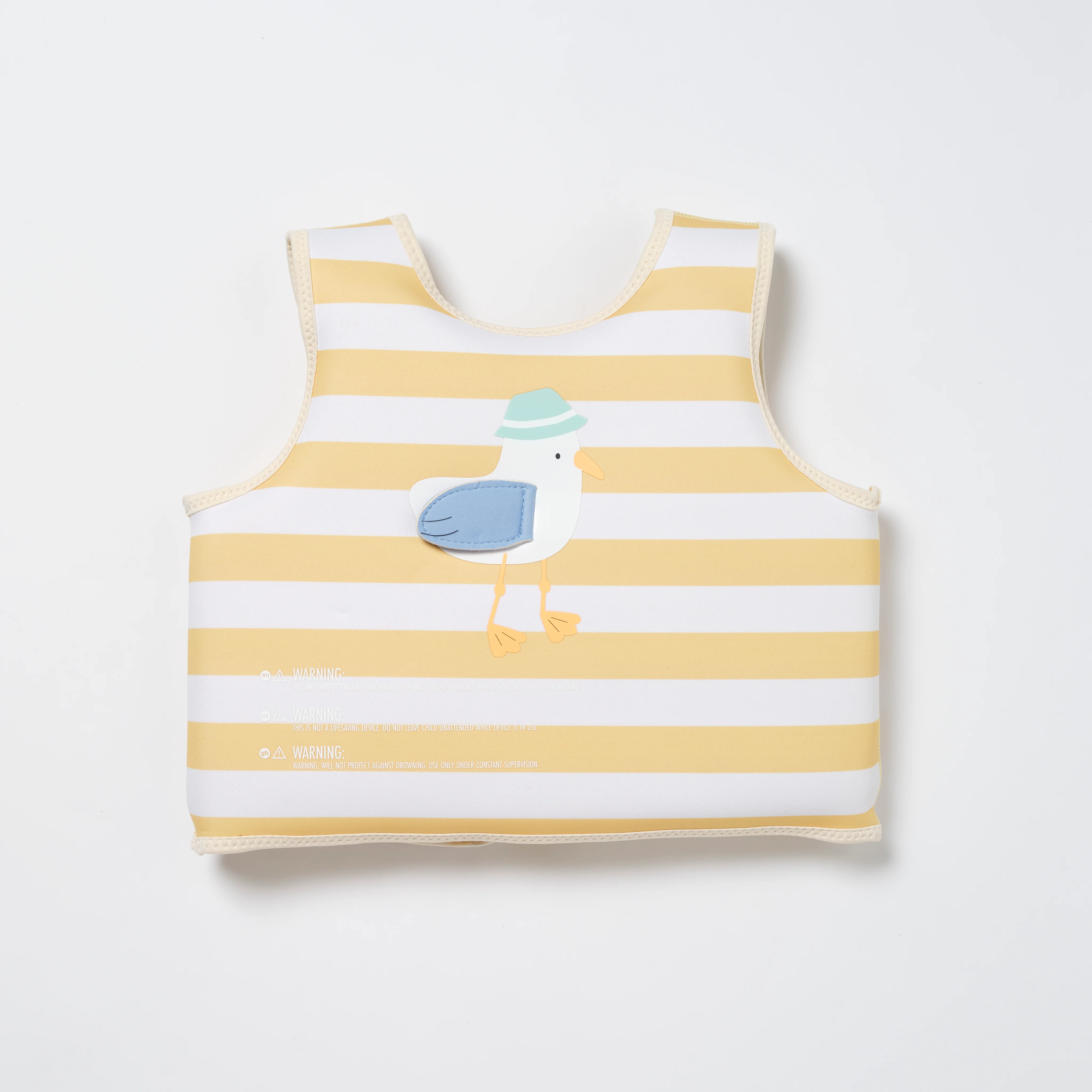 Kids Swim Vest 3-6 Sid the Seagull Mustard Stripe - Image 2
