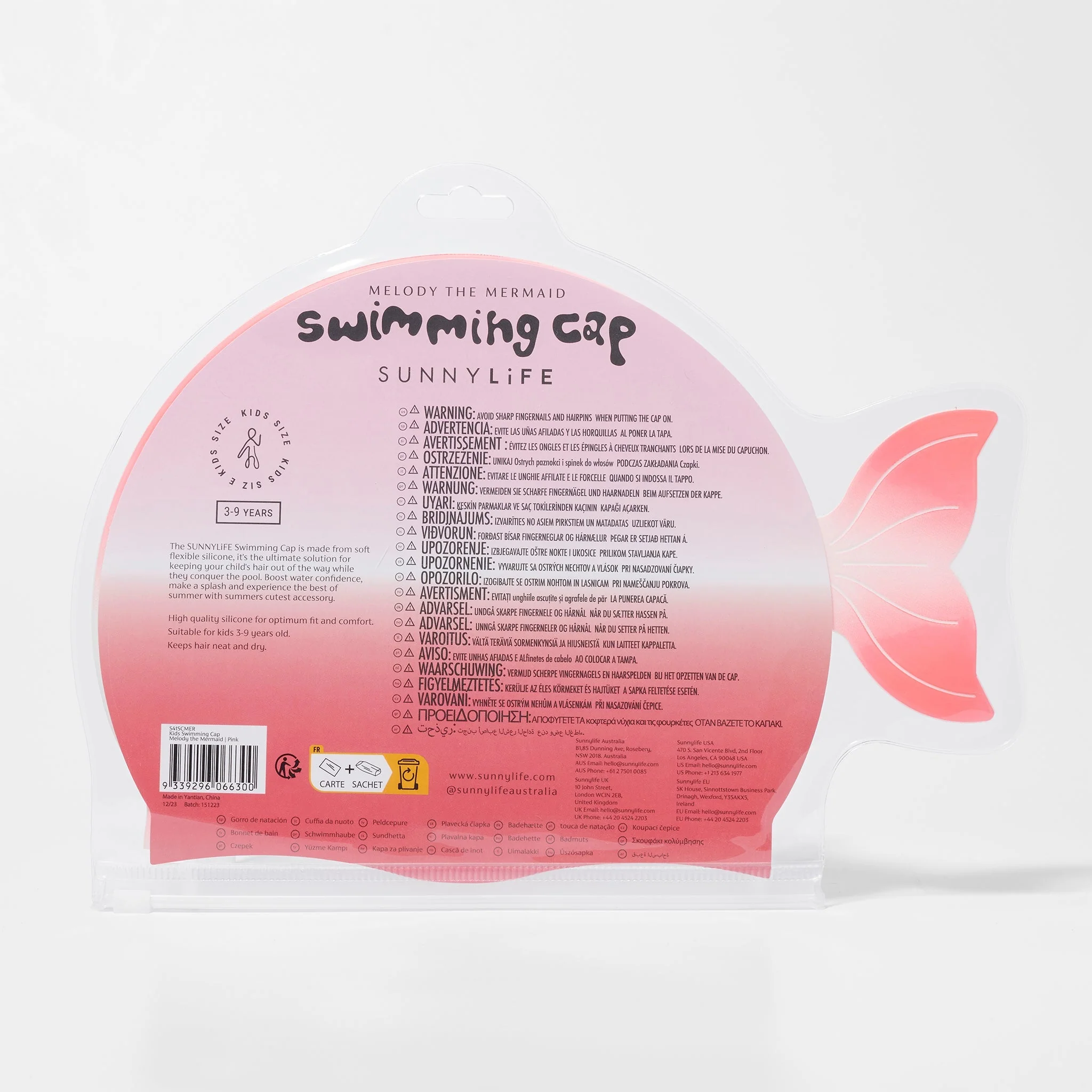 Kids Swimming Cap Melody the Mermaid Pink - Image 5