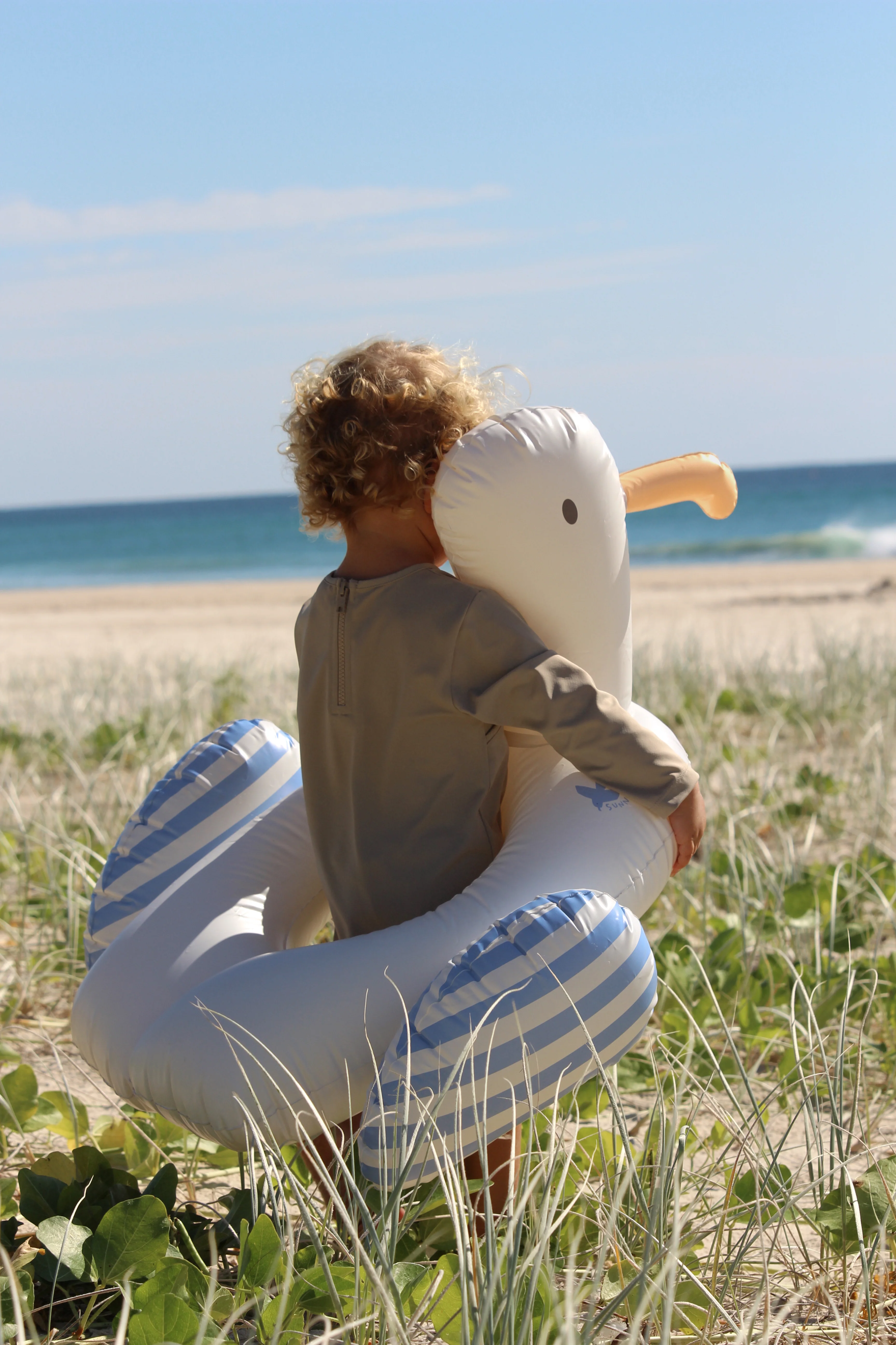 Kids Tube Pool Ring Sid the Seagull Blue Stripe - Image 8