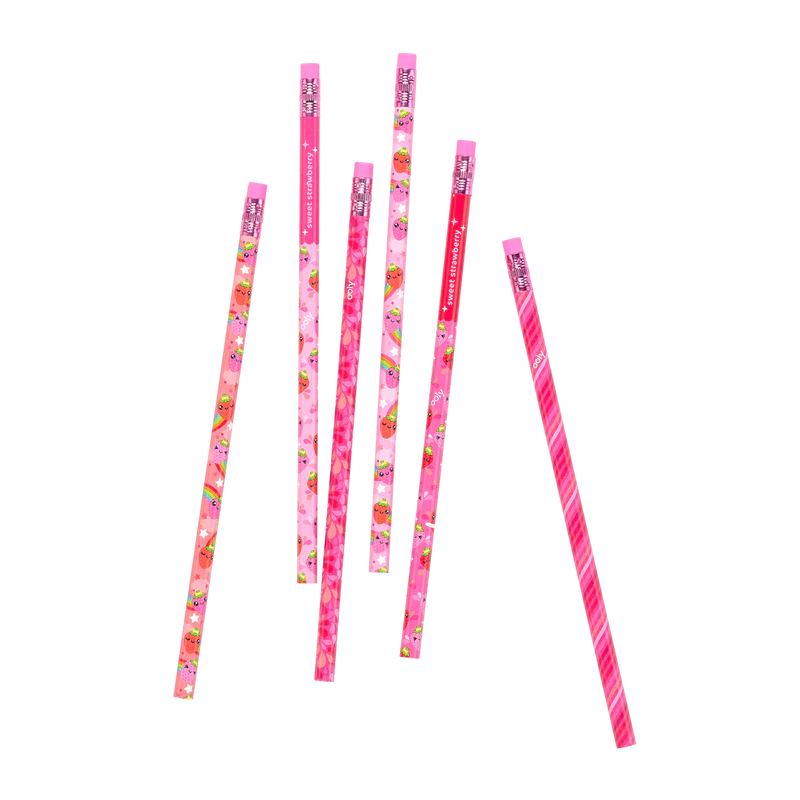 Lil Juicy Scented Graphite Pencils - Set of 6 - Strawberry - Image 3