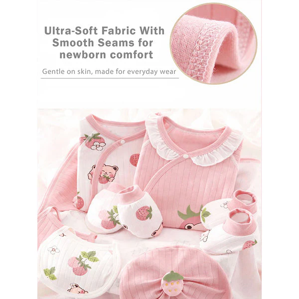 Little Surprise Box, 20 pcs Pinkberry Ted Newborn Baby Girl Gift Box, All Season Wear Hamper, (0-12 months) - Image 5