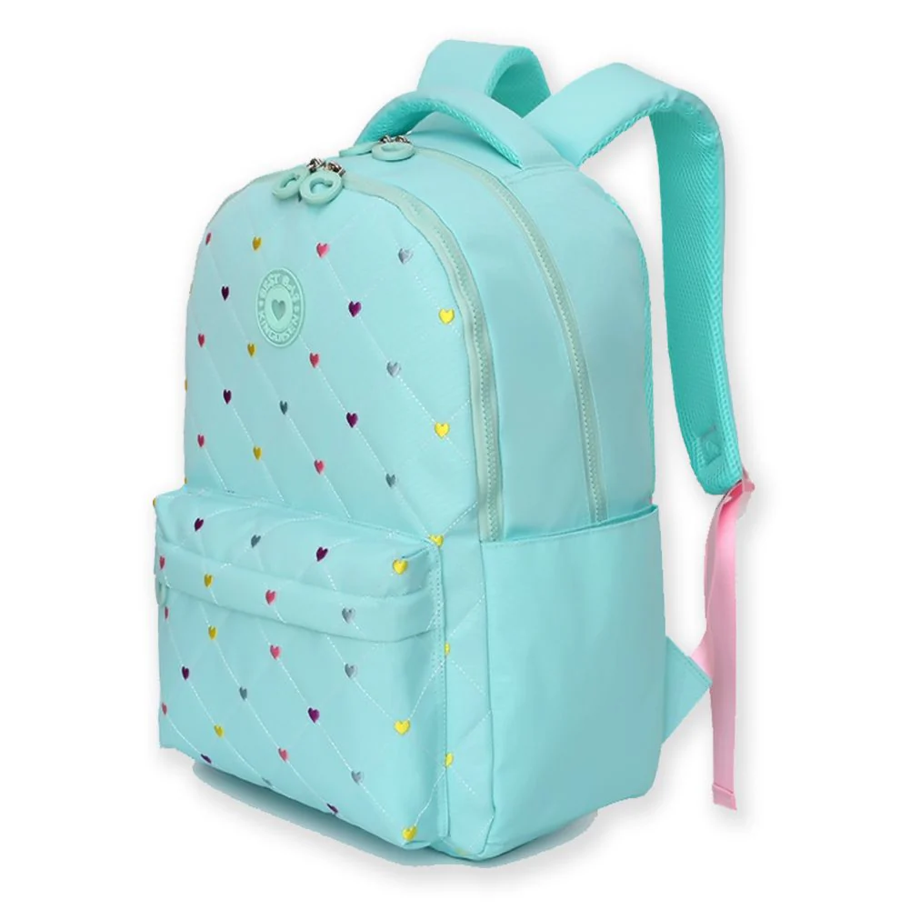Little Surprise Box, 3pcs Mint Mini Heart Matching Backpack, Lunch Bag and Stationery Pouch - Image 3