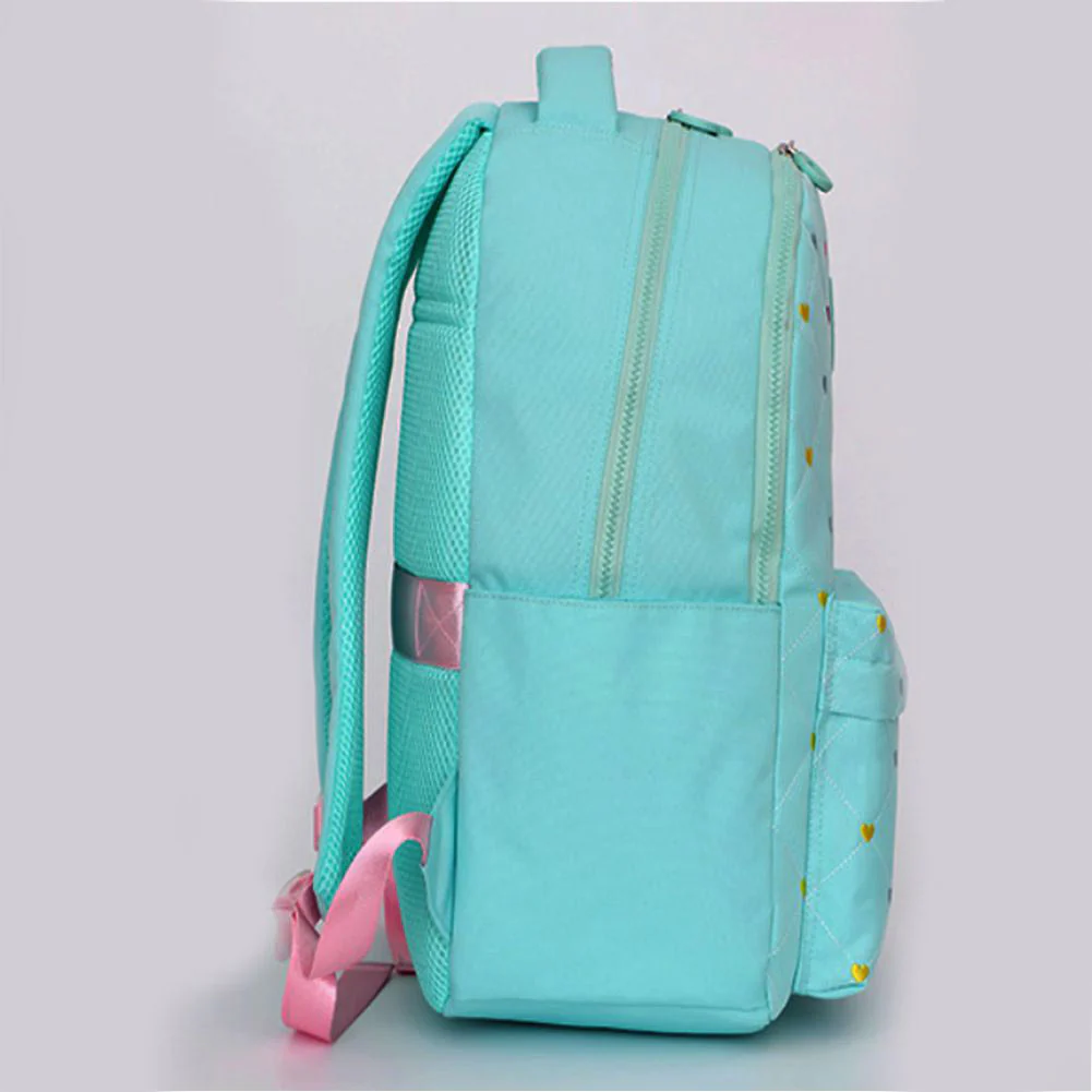 Little Surprise Box, 3pcs Mint Mini Heart Matching Backpack, Lunch Bag and Stationery Pouch - Image 4
