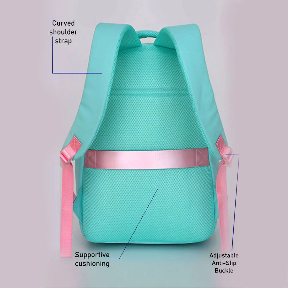 Little Surprise Box, 3pcs Mint Mini Heart Matching Backpack, Lunch Bag and Stationery Pouch - Image 5