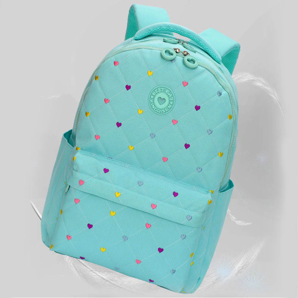 Little Surprise Box, 3pcs Mint Mini Heart Matching Backpack, Lunch Bag and Stationery Pouch - Image 7