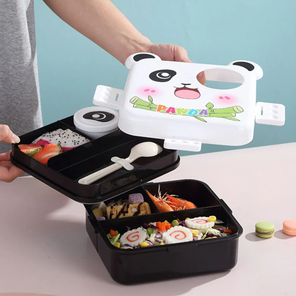 Little Surprise Box, Black Panda 2 decker Lunch Box for Kids - Image 4